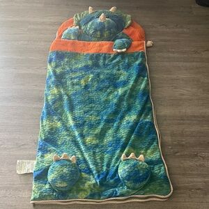 Hug Fun Kids Triceratops Sleeping Bag - Blue and Green